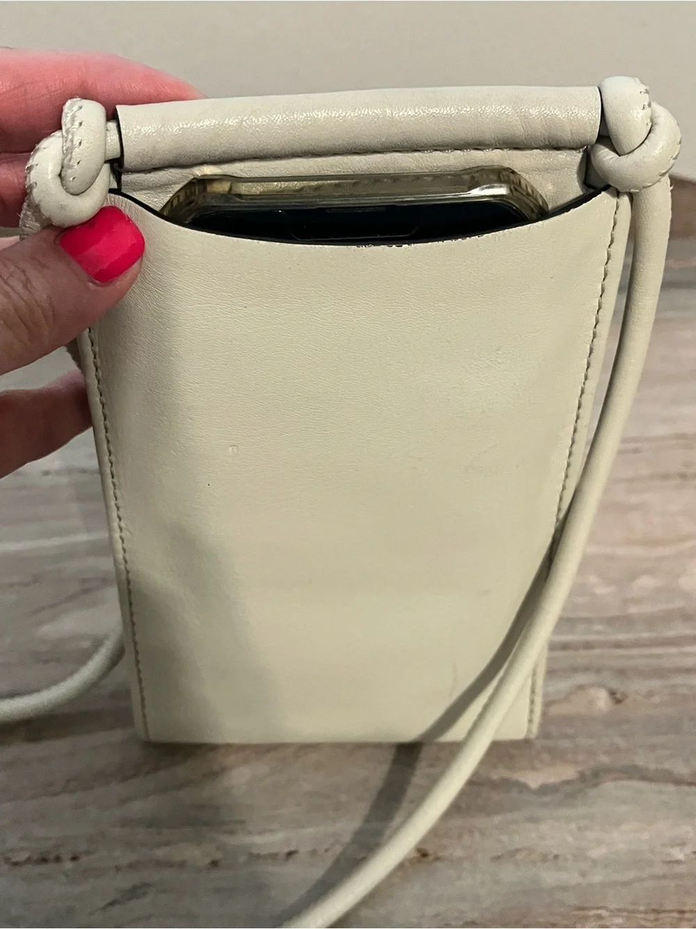 Vince Camuto Slim Crossbody Bag in Cream